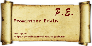 Promintzer Edvin névjegykártya